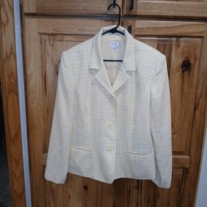 Vintage 80s Yellow Plaid Women's Blazer